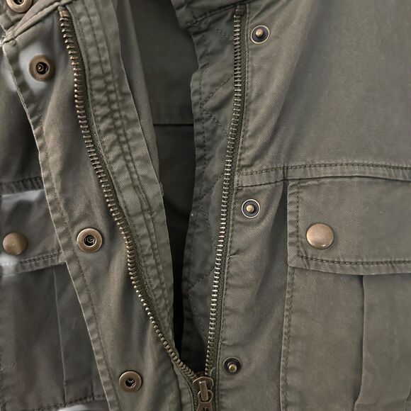 GAP Women's Army Green Snap and Full Zip Stretchy Utility Jacket Size XS - Picture 4 of 8